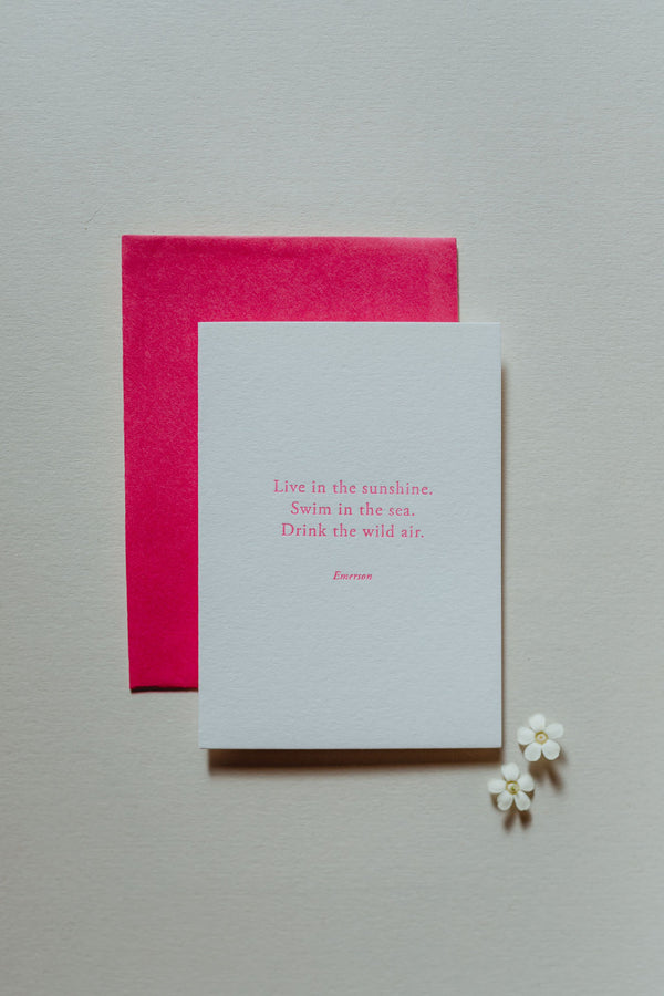 "Live in the Sunshine" Letterpress Card